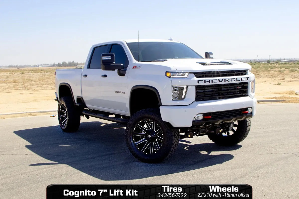 Cognito 7-Inch Premier Lift Kit with Elka 2.5 Reservoir Shocks For 20-24 Silverado/Sierra 2500/3500 2WD/4WD